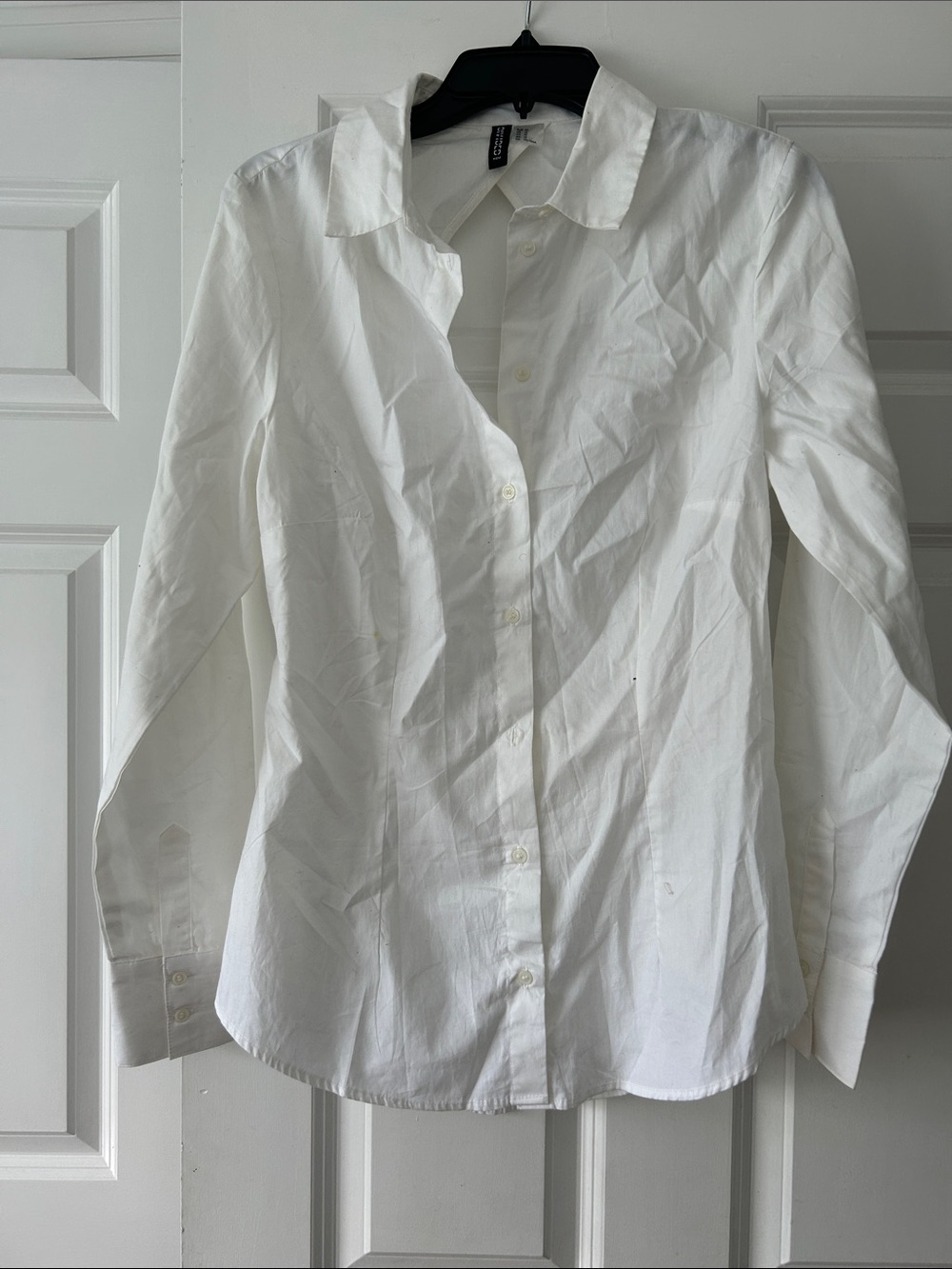 Divided White Button-Down Shirt - Women's Long Sleeve